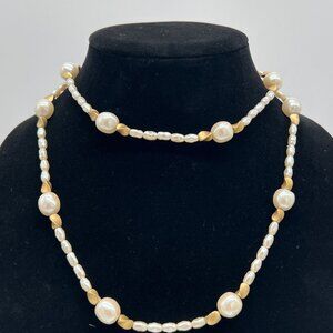 Anne Klein 36" Faux Pearl & Gold-Tone Beaded Necklace With Lobster Clasp